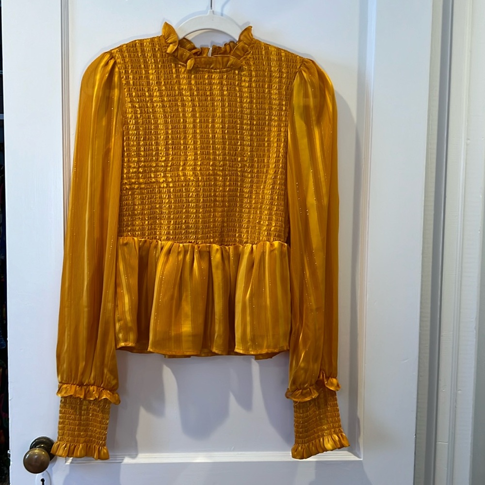 Aqua mustard peplum top.
